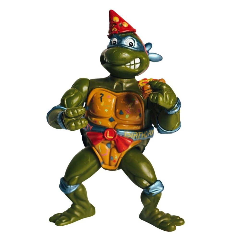 VTG TMNT Bodacious Birthday Michelangelo 5" Turtles Playmates 1992 Collectible